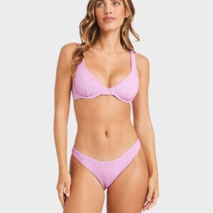 Womens Mini Wave Check Bikini Bottom