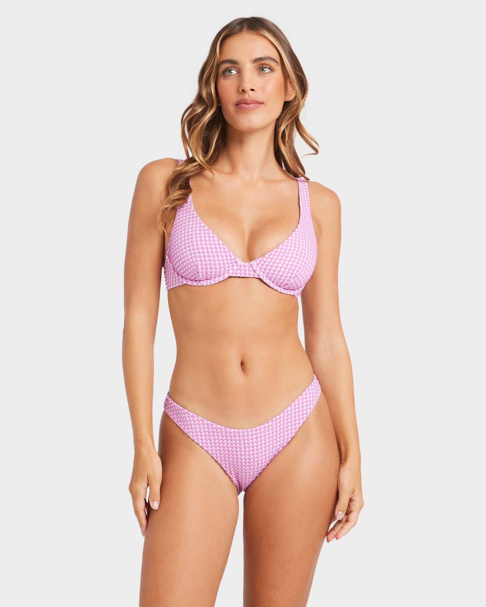 Womens Mini Wave Check Bikini Bottom