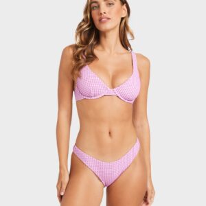 Womens Mini Wave Check Bikini Top