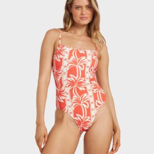 Womens Row Of Palms One Piece Swimsuit