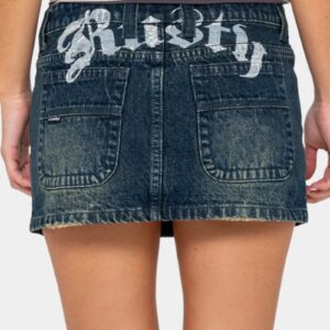 Womens Roxanne Low Rise Denim Skirt