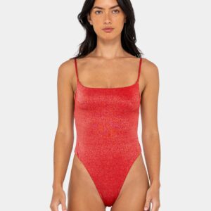 Womens Shimmy Hi Leg One Piece Swimsuit