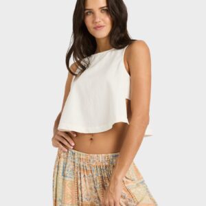 Womens So Breezy Cropped Woven Top