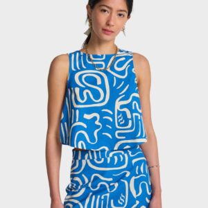 Womens So Breezy Cropped Woven Top