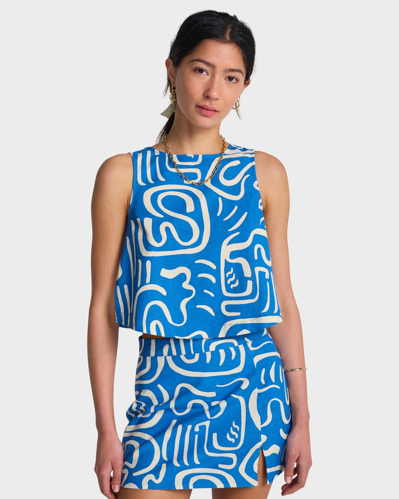 Womens So Breezy Cropped Woven Top