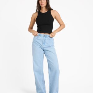 Womens Stoned BF High Rise Denim Jeans