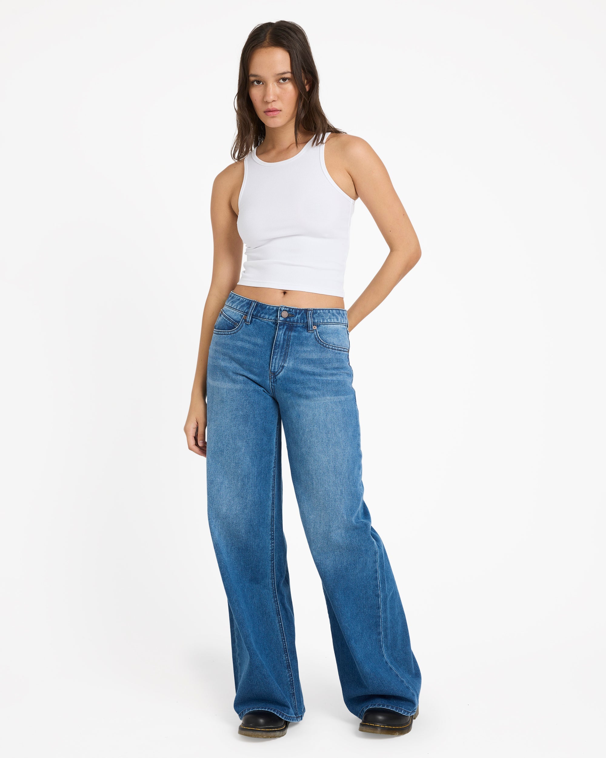 Womens Stoned BF Low Rise Denim Jeans