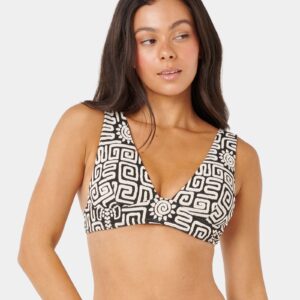 Womens Sunset Jacquard Deep V Bikini Top