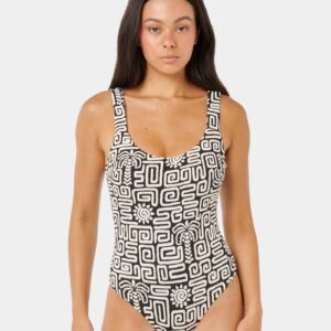 Womens Sunset Jacquard One Piece Swimsuit