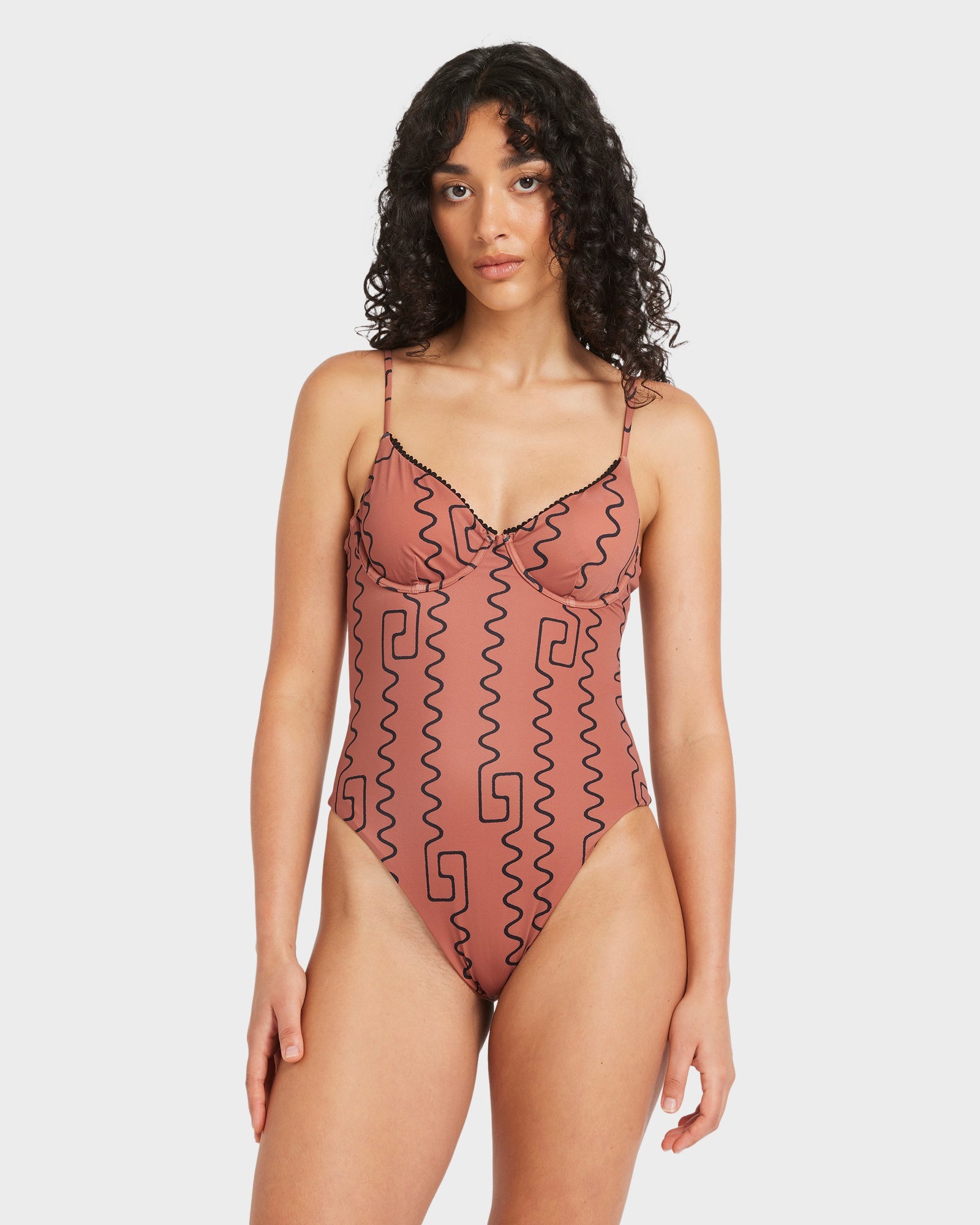 Womens Thought Pattern One Piece Swimsuit