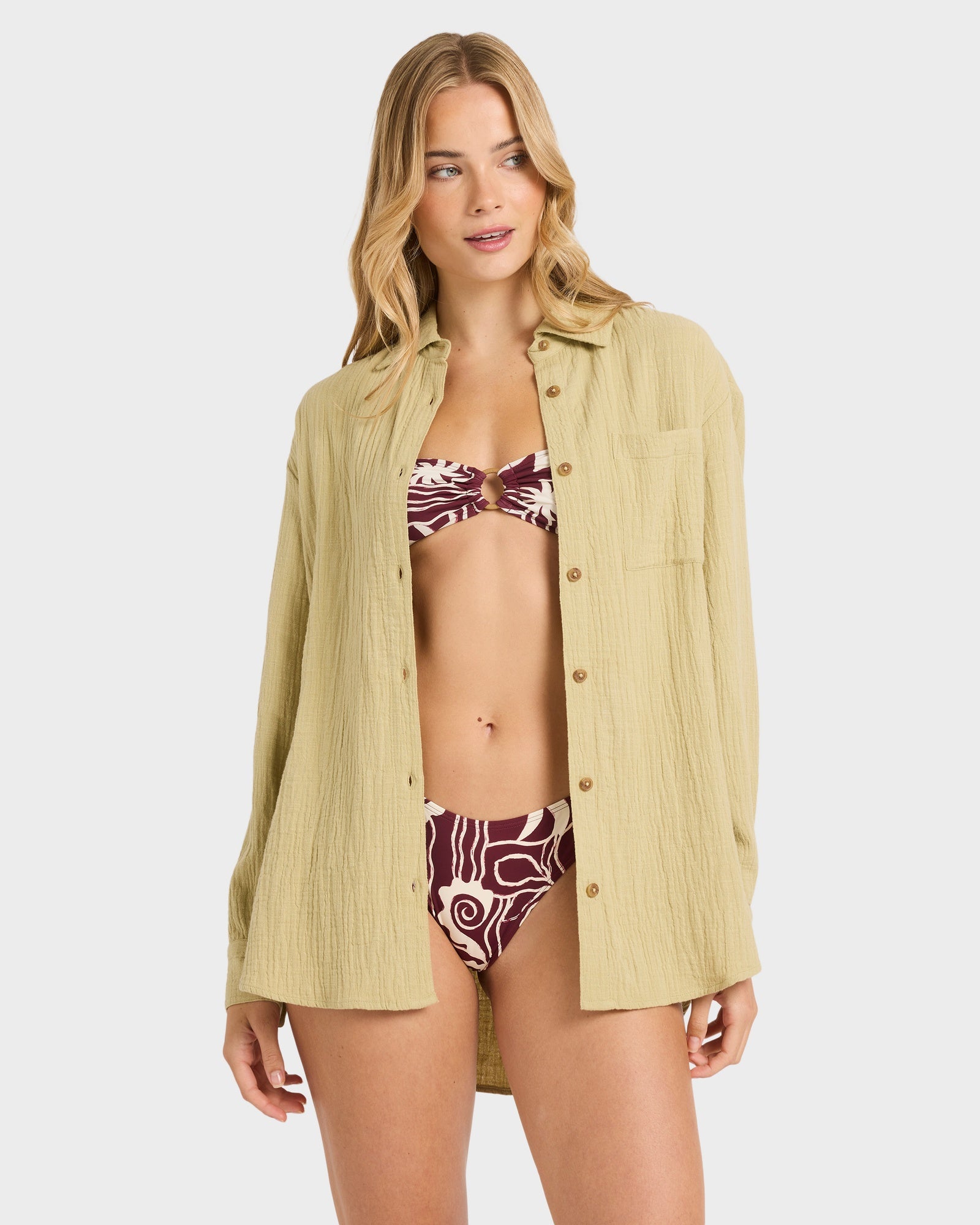 Womens Wanderer Long Sleeve Button-down Shirt