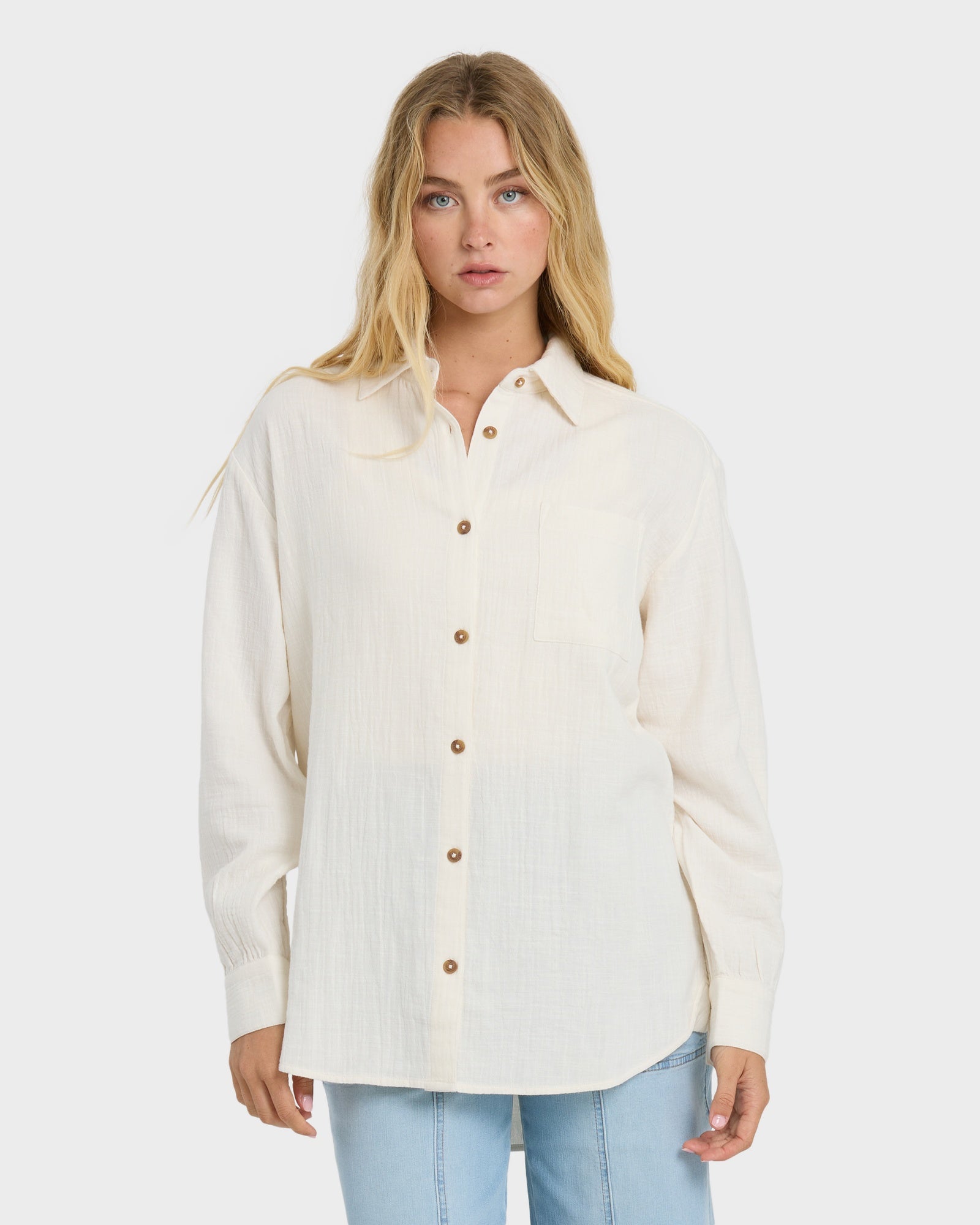 Womens Wanderer Long Sleeve Button-down Shirt
