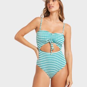 Womens Wavey Daze Summer One Piece Swimsuit