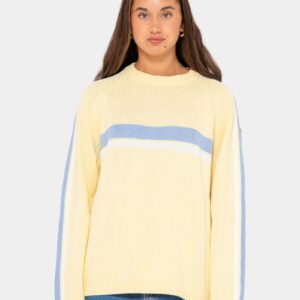Womens White Lines Crew Neck