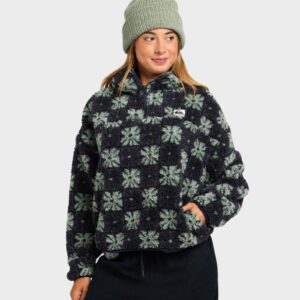 Womens Winter Sherpa Quarter zip Fleece Jumper