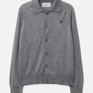 Wool Shirt Collar Ami De Coeur Cardigan