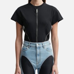 Zipped Jersey Bodysuit